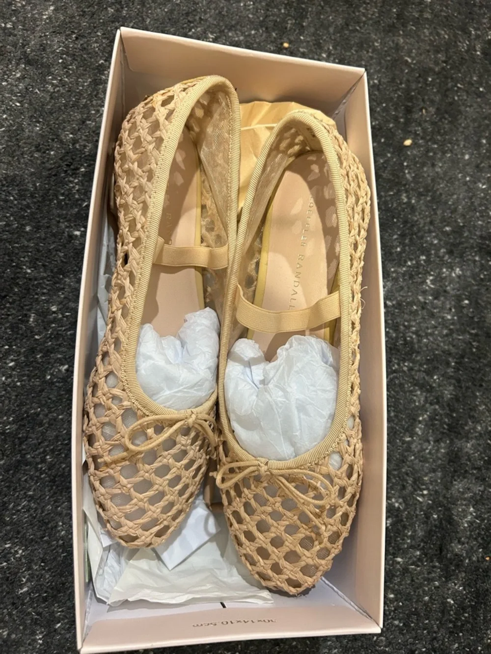 Loeffler Randall Leonie Woven Ballet Flats Natural 7.5 - Picture 4 of 5